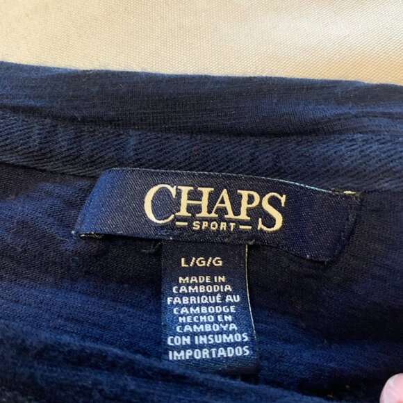 Chaps Sport Ladies Large Blue Cream Pink Teal Thin Long sleeve casual shirt - Picture 2 of 5